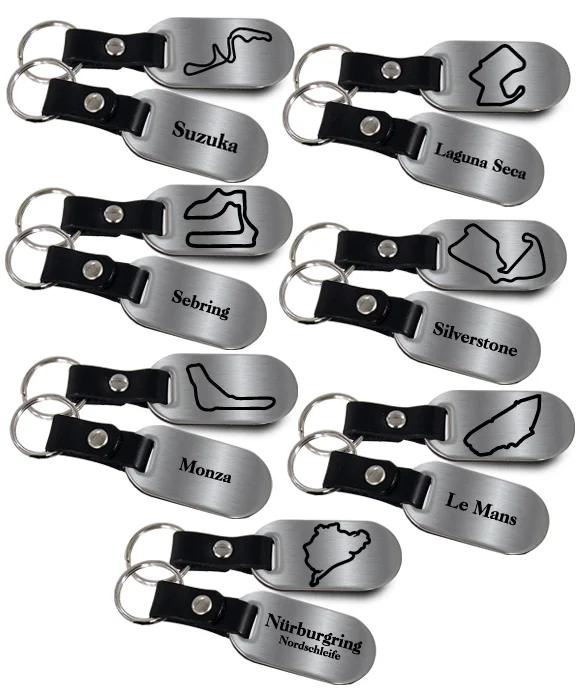 Racetracks of the World Stainless Steel Keychain | Camisasca
